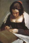 Diego Velazquez The Needlewoman (unfinished) (df01) oil on canvas